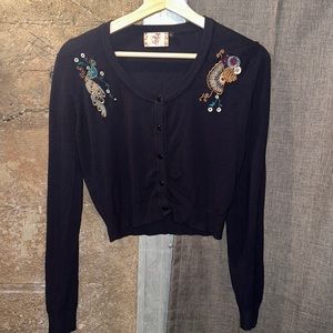 Women’s Large Proud Peacock Cardigan in black *Good Condition*